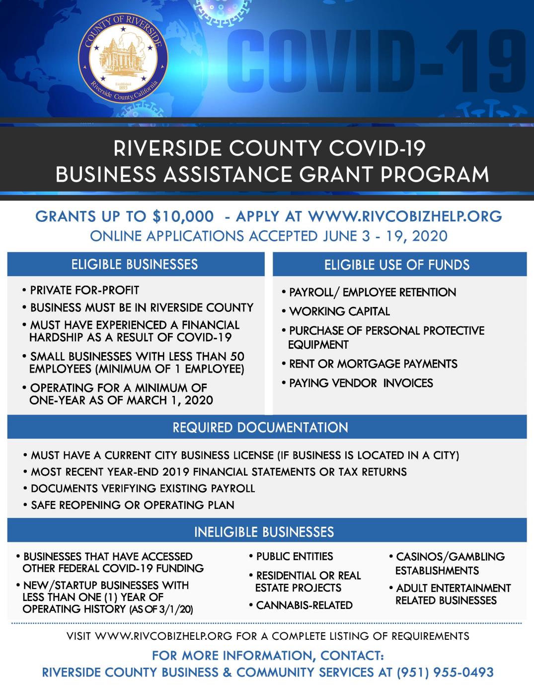 PIC 1 covid-19 business grant flyer